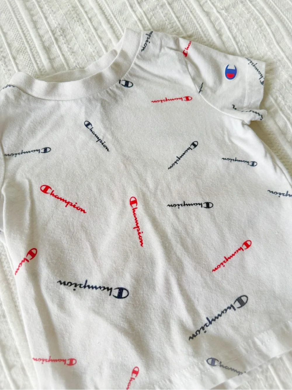Champion Baby Boy White All-Over Logo T-Shirt 6–9M